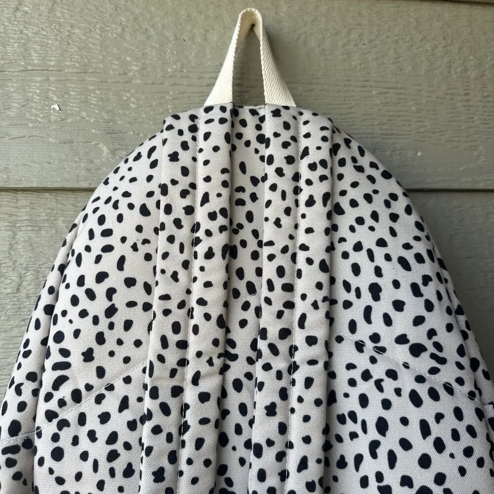 Snow Leopard Print Girl’s Women’s Beige Black Spots Animal Print School Backpack
